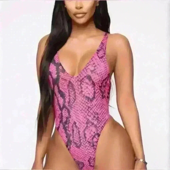 Never worn plunging snake skin bodysuit. - Picture 3 of 3